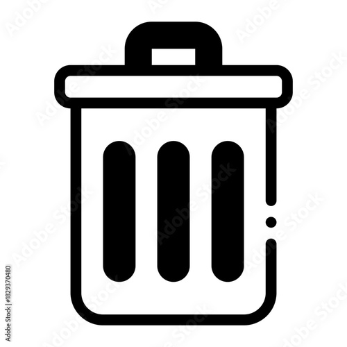 Simple Yellow Trash Bin Icon