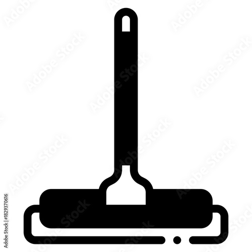 Illustration of a mop cleaning floor