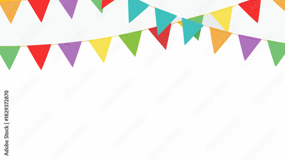 Fototapeta premium Colorful bunting flags decoration for celebrations and parties