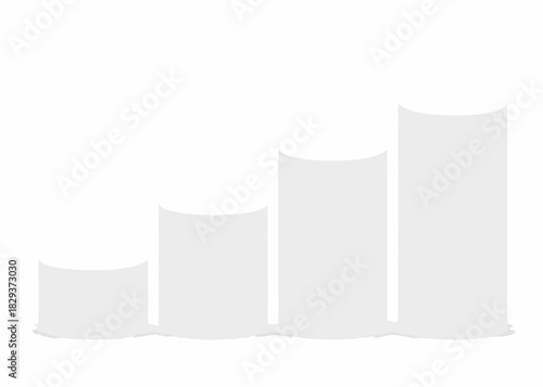 Simple gray bar graph showing upward trend on white background