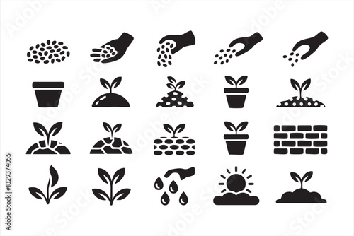 Solar Power and Wind Turbine Vector Line Icons Pack