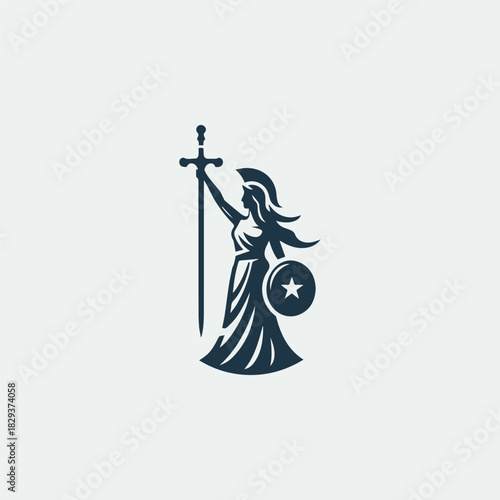 Athena Goddess of War Logo