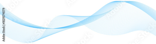 Abstract horizontal glowing blue line wave background