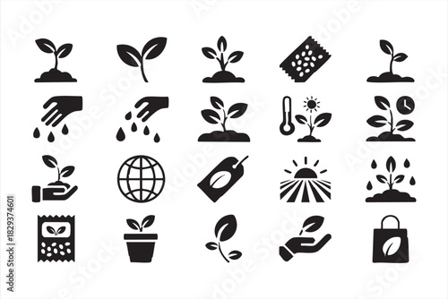 Forest, Tent, and Campfire Vector Line Icons Pack