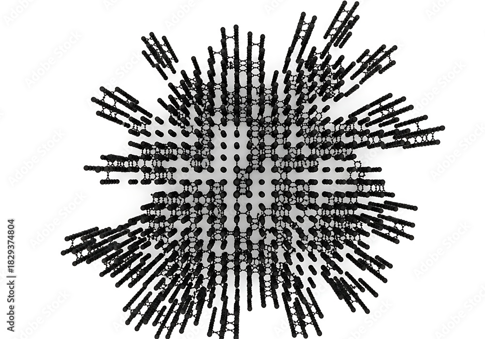 Fototapeta premium A complex molecular structure on a white background