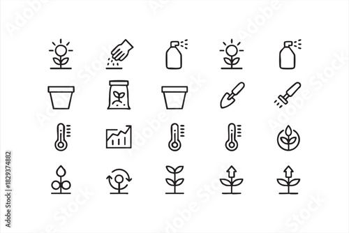 Coffee Shop and Bakery Menu Outline Icons Collection