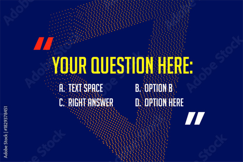 Bold Quiz Template: Dark Blue Multiple Choice Design with Dot Pattern