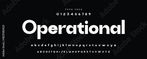 Digital modern alphabet font. Creative abstract urban, futuristic, fashion, sport, minimal technology typography.  Simple vector illustration with number