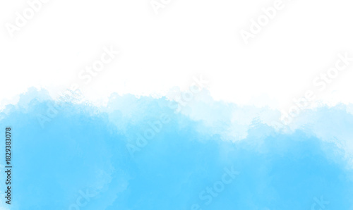 Abstract blue watercolor wash with white space