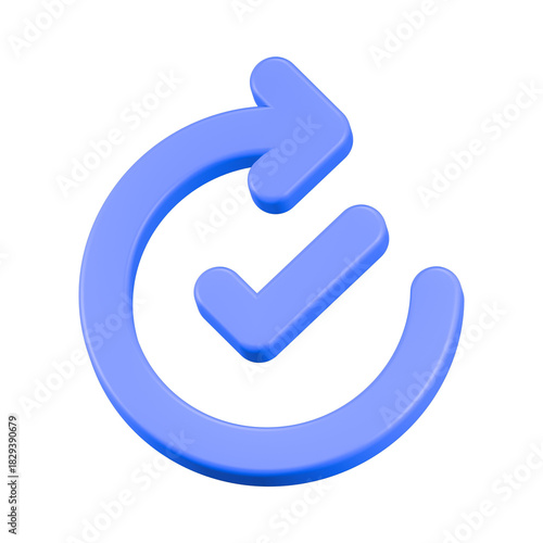 4d rendering icon update check blue color