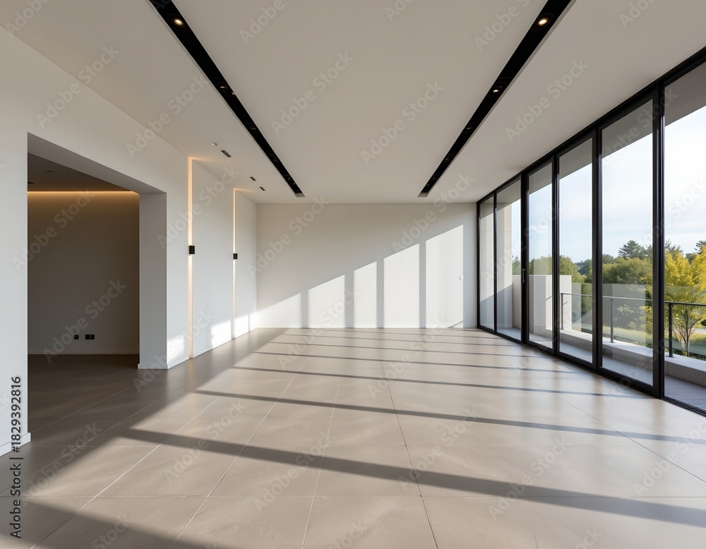 Obraz premium Modern Minimalist Interior with Natural Light and Sleek Design