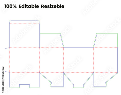 tuck end snap lock bottom box Pizza Box Dieline Template, pizza box dieline ,box design printable product packaging layout,
