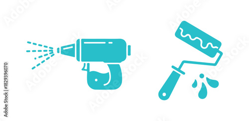 Set of spray icons. Vector illustration isolated against a white backdrop.