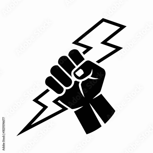 power, fist, lightning, strength, energy, force, impact, bold, revolution, action, symbol, empowerment, courage, dynamic, charge, voltage, electric, spark, authority, resilience, victory, resistance, 