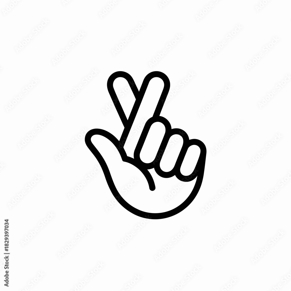 Obraz premium gesture, luck, symbol, icon, hope, promise, wish, sign, outline, hand, emoji, graphic, vector, illustration, minimal, design, clipart, silhouette, stroke, contour, emblem, marker, pictogram, sketch, a