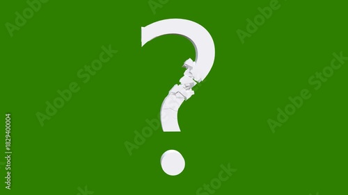 Animated dot make a question mark in modern style on green background. Full HD. 4K