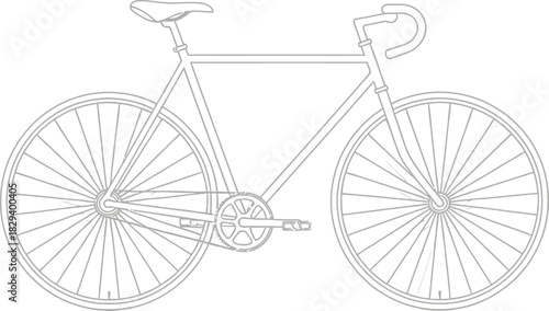 Simple line art illustration of a classic road bicycle with drop handlebars, ideal for cycling enthusiasts and graphic design