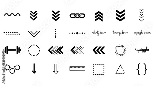 Icons collection of diverse graphic elements