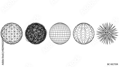 Sphere wireframe abstract collection