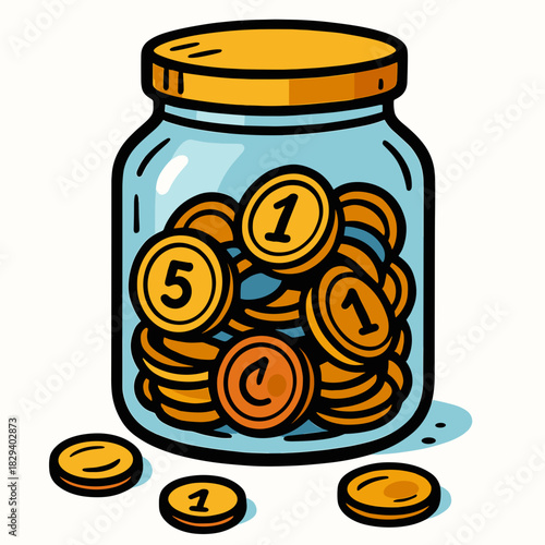 Jar with loose change