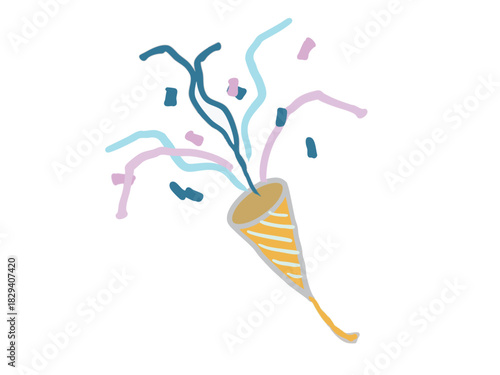 An illustration of a party cracker popping