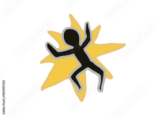 Illustration of a human figure in shock and accident