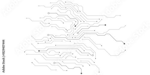 Computer communication cybernetic element. Circuit board vector illustration. High-tech technology background texture.