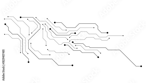 Circuit board digital abstract background. Motherboard technology texture design. AI semiconductor and computer processor on tech bg.