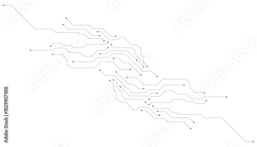 Circuit board digital abstract background. Motherboard technology texture design. AI semiconductor and computer processor on tech bg.