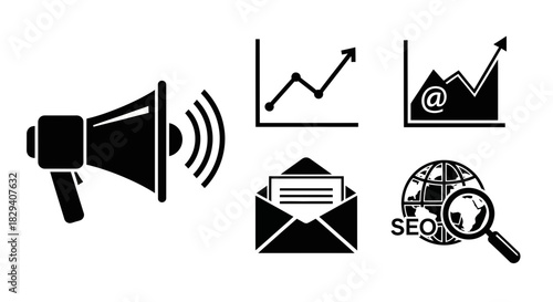 Digital Marketing and SEO Icons Set
