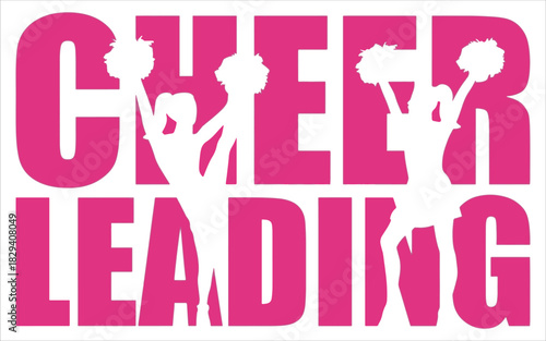 Cheerleading Typography With Silhouette Icons