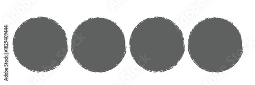 Grunge circles brush set. red circle frames. Round line of red paint. Grunge round shapes. Circular ink brush stroke pro design elements. Vector illustration. 