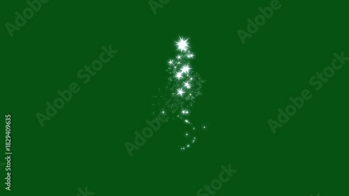 Magic glitter sparkle trail, retro vector stars dots,  white twinkling stars line, fairy dust wand glitter stars transition, 2D shining twinkle effect, starlight particles on green screen background