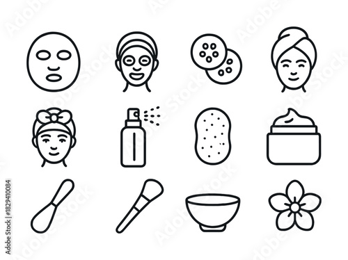 Essential skincare icons: masks, creams, and tools for a perfect routine