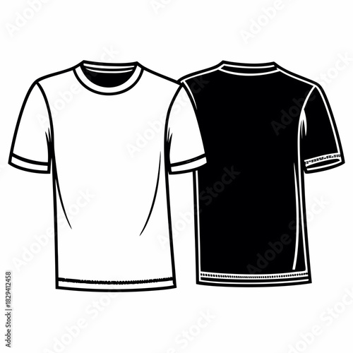Blank T-Shirt Front and Back Vector Template