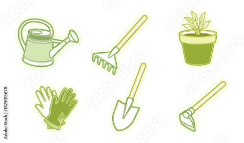 Gardening tools set illustration isolated design elements