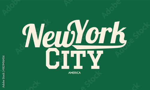 Retro typography college varsity New York city slogan print for graphic tee t shirt or sweatshirt - Vector