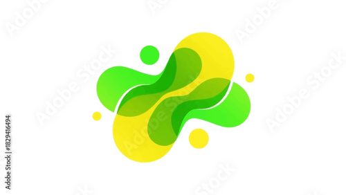Abstract organic overlapping liquid shapes logo design
