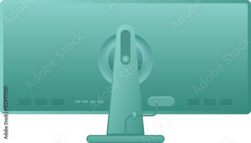 Back view Computer Monitor Display Illustration