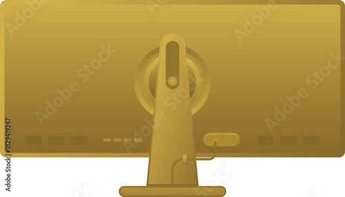 Back view Computer Monitor Display Illustration
