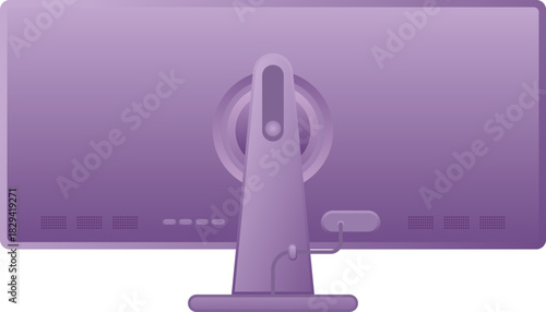 Back view Computer Monitor Display Illustration