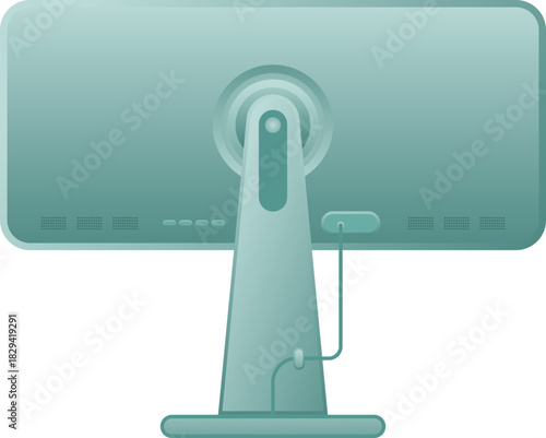 Back view Computer Monitor Display Illustration