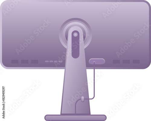 Back view Computer Monitor Display Illustration
