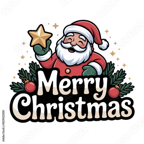 santa claus with christmas tree