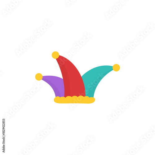 Clown hat icon. Jester hats and crowns for celebrations and festive. Vector illustration 