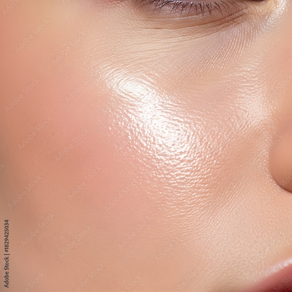 Fototapeta premium Close-up of Flawless Skin with Radiant Glow, Perfect for Beauty and Skincare Concepts