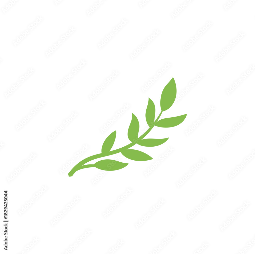 Obraz premium Branch with leaves. Nature plant leaf vector illustration