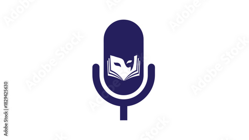 Podcast book reading leaf modern logo