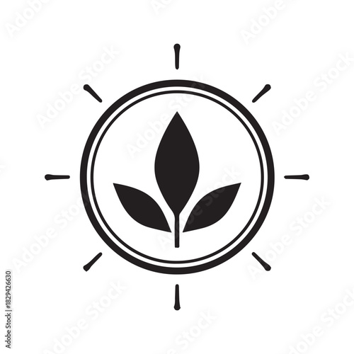 Botanical Geometry Pharmacy Emblem with Clean Monochrome Style