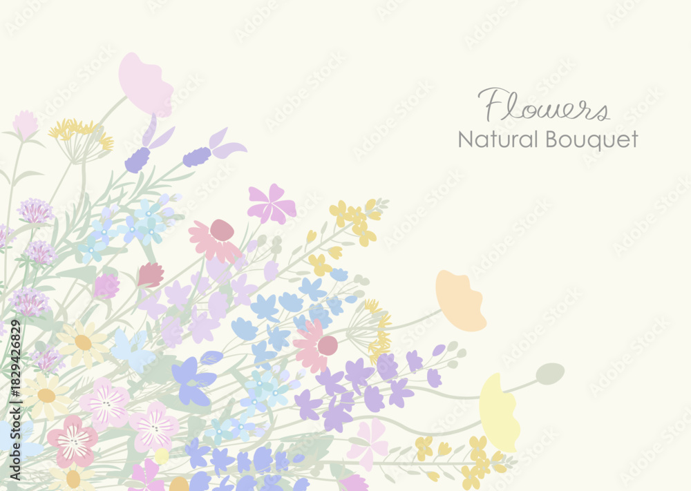 Fototapeta premium ナチュラルでシックなスモーキーカラーの草花の花束